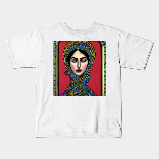 Iranian woman in a Byzantine style - Iran Kids T-Shirt by Elbenj